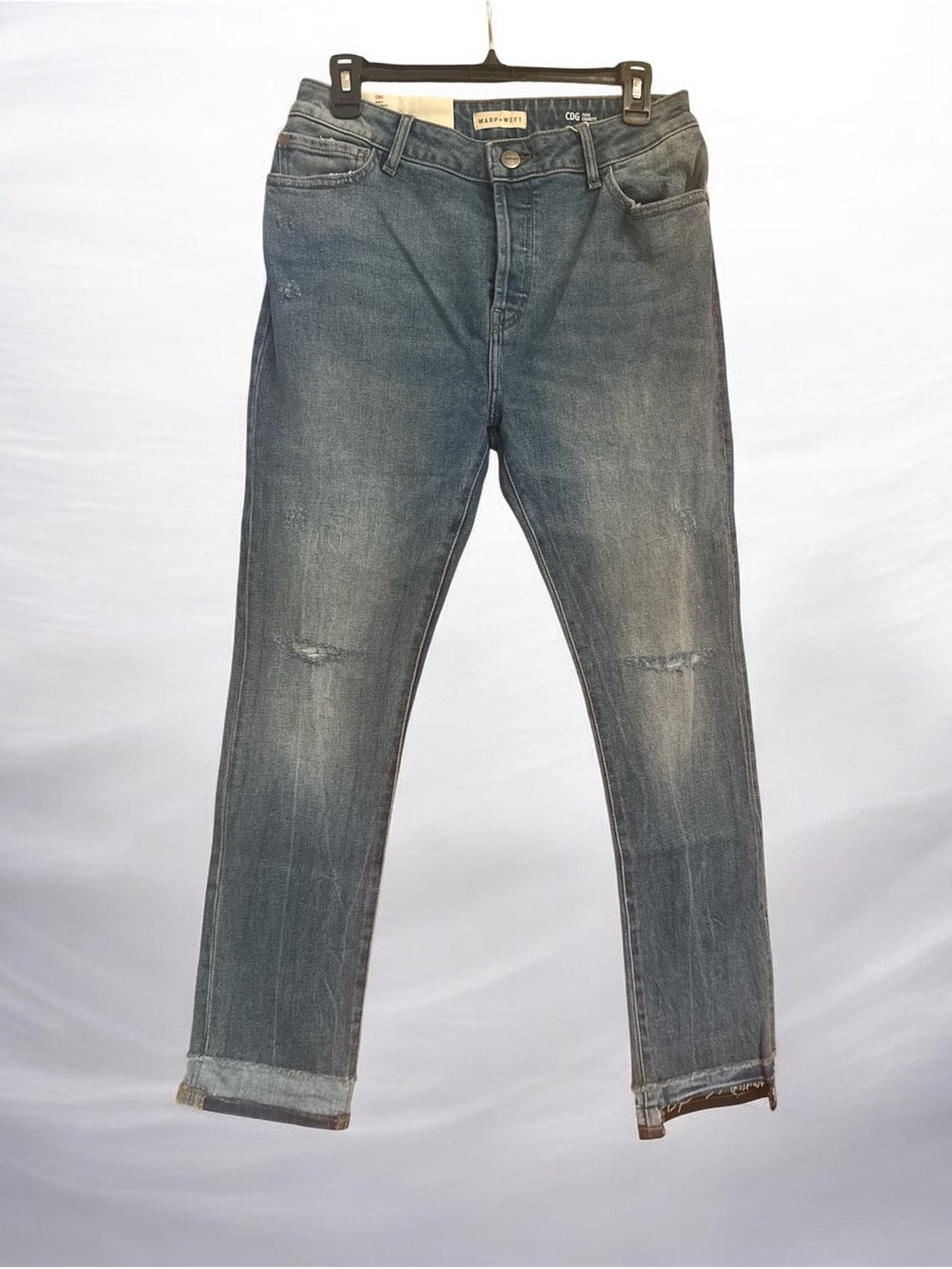 Warp + Weft CDG button fly cigarette jeans nwt